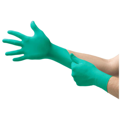 Exam Glove, Neoprene, X-Small (5.5-6), Polymer Coated, Beaded Cuff, Green, Powder-Free, 200/bx, 10 bx/cs