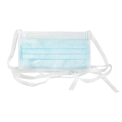 Surgical Face Mask, Tie, 3-Ply, Blue, 50/bx, 6 bx/cs (90 cs/plt)