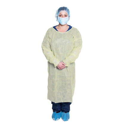 Isolation Gown, One Size, Yellow, 10/bg, 5 bg/cs