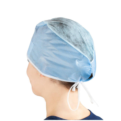 Surgeons Cap, One Size, Adjustable Ties, Blue, 100/bx, 5 bx/cs