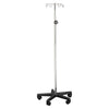 IV Stand, 4 Hook, 5 Caster, 23" x 45" x 5.5", Stainless Steel