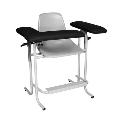 Blood Draw Chair, Plastic Seat, Upholstered Flip Arm, 300 lb Weight Capacity, Tall, Chair Dimensions: 21