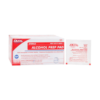 Alcohol Prep Pads, Medium, 2-Ply, Sterile, 200/bx, 20 bx/cs