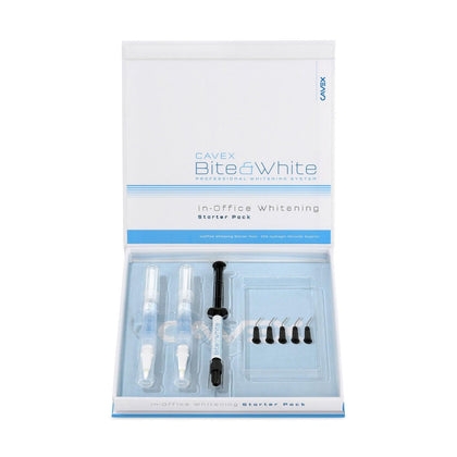 Bite&White In-Office HP25% Starter Pack, Includes: (2) 2-mL Whitening pens; (1) 1-mL Barrier/Spacer; (5) application tips/bx