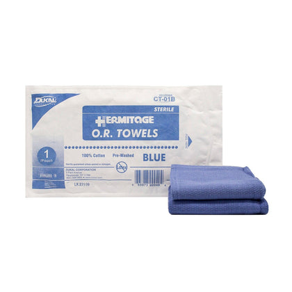 OR Towel, 17â€ x 26â€, Sterile 1s, Blue, 80/cs