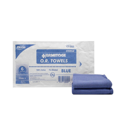 OR Towel, 17â€ x 26â€, Sterile 6s, Blue, 6/pk, 12 pk/cs