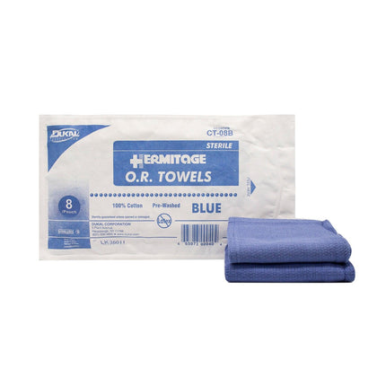 OR Towel, 17â€ x 26â€, Sterile 8s, Blue, 8/pk, 10 pk/cs