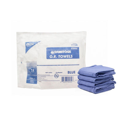 OR Towel, 17” x 26”, Sterile 12s, Blue, 12/pk, 6 pk/cs