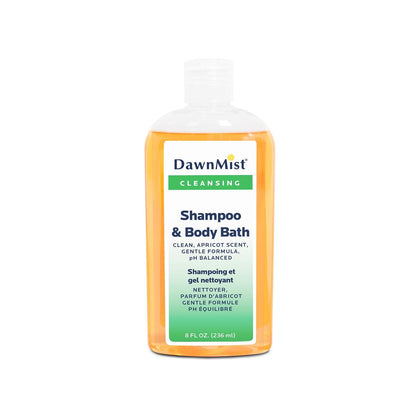 Shampoo & Body Bath, 8 oz Bottle with Dispensing Cap, 48/cs