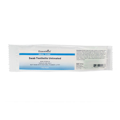 Toothette Swab, Untreated, 1/pk, 250 pk/bx, 4 bx/cs