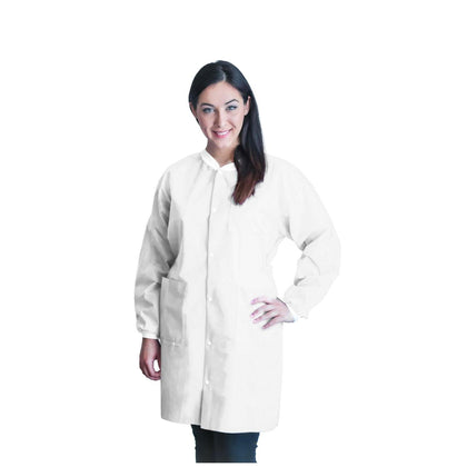 FitMe Lab Coats, Medium, White, 10/bg