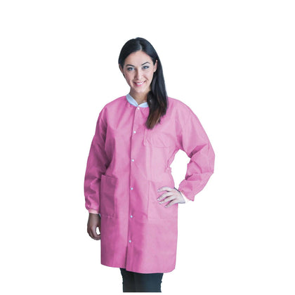 FitMe Lab Coats, Large, Bubblegum Pink, 10/bg