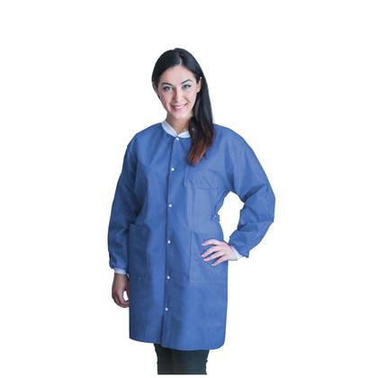 FitMe Lab Coats, Large, Medical Blue, 10/bg