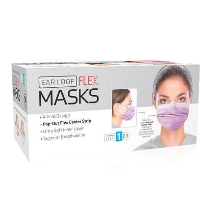 Flex Mask, Level 1, Ear-Loop, Lavender, 50/bx, 20 bx/cs