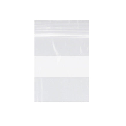 Zip Bag, Clear with White Block, 2 mil, 4