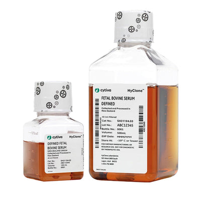 HyClone™ Defined Fetal Bovine Serum (FBS), New Zealand Origin, 500 mL, Heat Inactivated (Ships on Dry Ice) (Item is Non-Returnable) (DROP SHIP ONLY)