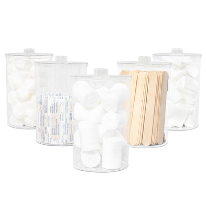 Clear Plastic Sundry Jars, Plastic Lids, 6½