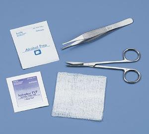 Suture Removal Kit Contains: 1 Iris Scissors, Straight, 4½