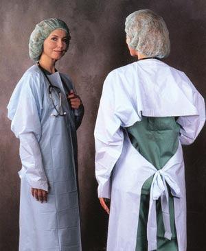 Embossed Polyethylene Gown, Thumbhook Stirrups, Individually Wrapped, Meets AAMI Level 3, Blue, 15/bg, 5 bg/cs