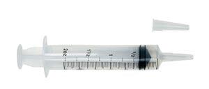 Irrigation Syringe, 60cc, Flat Top, Catheter Tip with Tip Protector, Sterile, Packaged in Poly Pouch, 50/cs