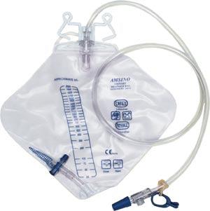 Drainage Bag, 2000mL, Anti-Reflux Device, Pre-Pierced Needle Free Sampling Port (Luer Slip or Blunt Cannula Compatible), Universal Double Hook & Rope Hanger, T-Tap Drain Port, Sterile Fluid Pathway, 20/cs