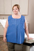 AmpleWear® Vest, 36" x 30" (approx 3XL), Front Opening, Snaps, Soft, Durable, Blue Front, White Back, 50/cs