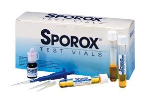 Sporox Test Vials Intro Kit: (30) Test Vials, Bottle of Indicator Solution, Pipettor, (30) Disposable Pipette Tips, 1 kit/bx (Item is considered HAZMAT and cannot ship via Air or to AK, GU, HI, PR, VI)