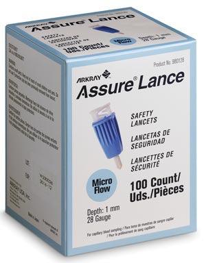 Lancet, 28G x 1mm, Light Blue, 100/bx (25 bx/plt)