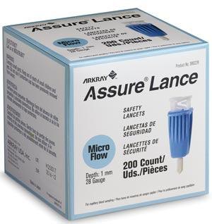 Lancet, 28G x 1mm, Light Blue, 200/bx (24/cs, 30 cs/plt)