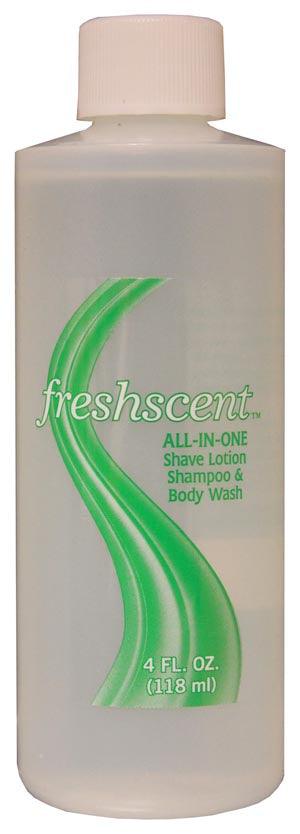 3-in-1 Shampoo/ Shave Gel/ Body Wash, 4 oz, 60/cs (Made in USA)