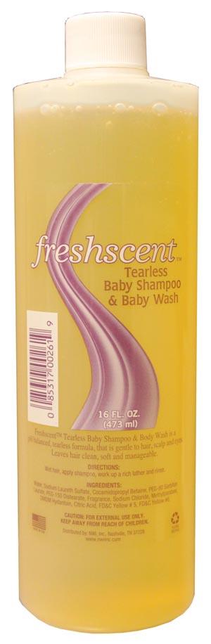 Tearless Baby Shampoo & Body Wash, 16 oz, 12/cs (144 cs/plt) (Made in USA)