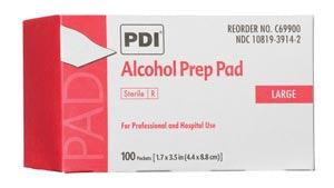 Alcohol Prep Pad, Large, Sterile, 1.7” x 3.5”, Applicator 2½