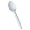 Plastic Spoons, Medium, White, Bulk, P/P, 1000/cs (DROP SHIP ONLY) ($1250 Minimum Order Mix & Match with Prepaid Freight to Remain at $1250) (Freight Added to Any Order Outside of Bunzl's Delivery Area)