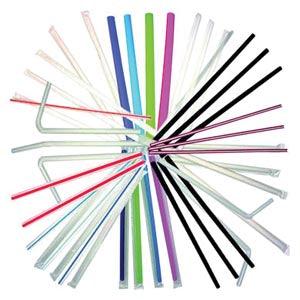 White Flex Jumbo Straws, 7¾