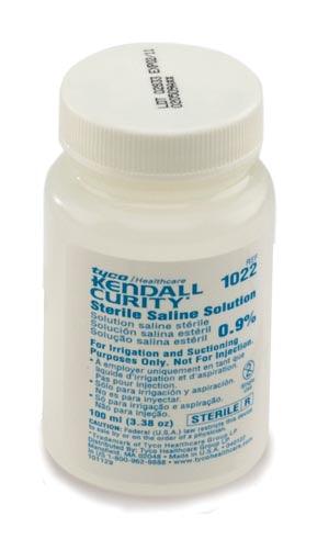 Sterile Saline Bottle, 100mL, 6/pk, 8 pk/cs