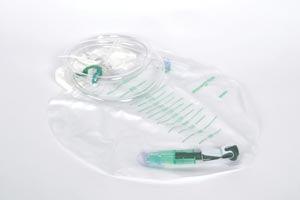 Drainage Bag, Anti-Reflux Chamber, 2000mL Capacity, Hook Hanger/ String Hanger, Latex Free (LF), 20/cs