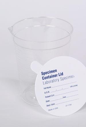 Specimen Container, Pour Spout, No CID, Polypropylene Latex Free (LF), 25/bg, 20 bg/cs