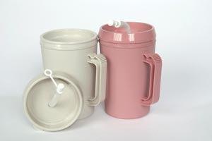 Pitcher, Lid, Straw & Handle, Rose, 24/cs