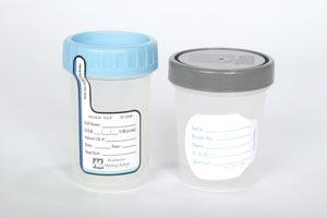 Specimen Container, ClikSeal™ Sterile, Tamper Evident Seal, Screw Cap, Graduations: Ounces .25 to 4 @ .25 oz, ccs 20 to 120 @ 10cc, Disposable, Latex Free (LF), 100/bg, 3 bg/cs