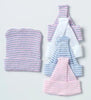 Single-Ply Infant Cap, White, Pink, Blue Stripe, Bulk, 500/cs