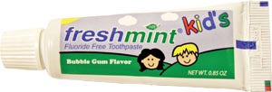 Kids Fluoride Free Toothpaste, Bubblegum Flavor, 0.85 oz, 36/bx, 4 bx/cs