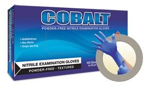 Exam Gloves, PF Nitrile, Textured, Blue, Small, 100/bx, 10 bx/cs