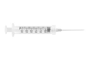 Safety Syringe, Detachable Needle, 3mL, 22G x 1 ½