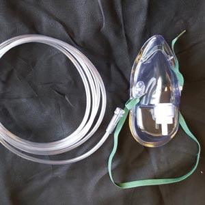 Oxygen Mask, Simple, Medium Concentration, Adult, Elongated, 7' Star Tubing, 50/cs