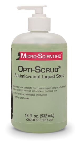 Opti-Scrub® Liquid Antimicrobial Skin Cleanser, Pump Top, 18 oz, 12/cs