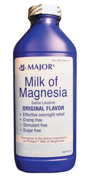 Milk of Magnesia, 16 oz, NDC# 00904-0788-16