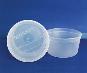 Denture Cup, with Lid, Translucent, 25/slv, 10 slv/cs