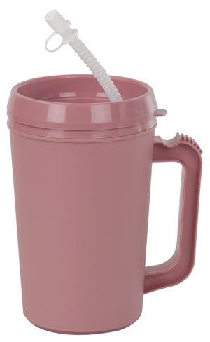 Insulated Mug, with Straw, 22 oz, Rose, 48/cs