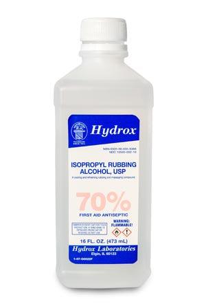 Isopropyl Rubbing Alcohol 70%, USP, 16 oz, 12 btl/cs (176 cs/plt)  (Item is considered HAZMAT and cannot ship via Air or to AK, GU, HI, PR, VI)