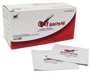 Clarity Alcohol Prep Pads/Swabs, Sterile, Medium, 100/bx